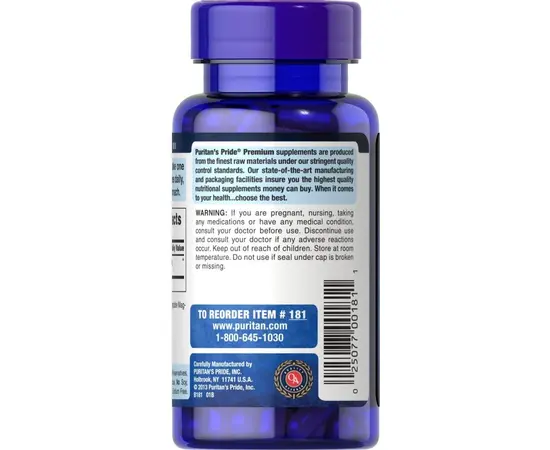 Puritan's Pride L-Tyrosine 500 mg 100 caps, image , зображення 3