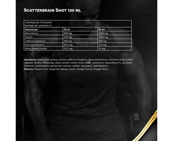 Kevin Levrone Scatterbrain Shot 120 ml, Фасовка: 120 ml, Вкусы: Orange Cherry / Апельсин Вишня, Kevin Levrone Scatterbrain Shot 120 ml, Фасовка: 120 ml, Вкусы: Orange Cherry / Апельсин Вишня , изображение 4 в интернет магазине Mega Mass