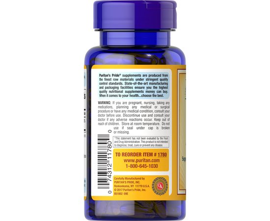 Puritan's Pride E-450 mg 1000 IU 50 softgels, image , зображення 3