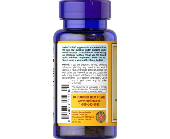 Puritan's Pride E-450 mg 1000 IU 50 softgels, image , зображення 3