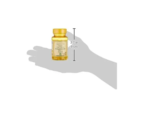Puritan's Pride Vitamin D3 25 mcg/1000 IU 100 softgels, image , зображення 4