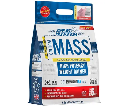 Applied Nutrition Critical Mass Original 6000 g, Фасовка: 6000 g, Вкусы:  Strawberry / Клубника, Applied Nutrition Critical Mass Original 6000 g, Фасовка: 6000 g, Вкусы:  Strawberry / Клубника , изображение 2 в интернет магазине Mega Mass