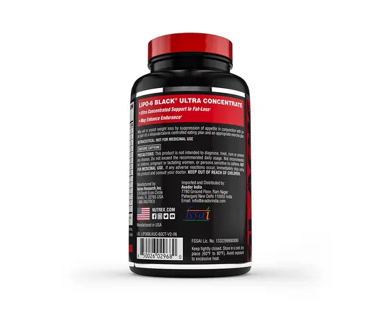 Nutrex Lipo-6 Black Ultra Concentrate 60 caps, image , зображення 4