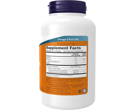 NOW Super Omega EPA 120 Softgels, NOW Super Omega EPA 120 Softgels , изображение 2 в интернет магазине Mega Mass