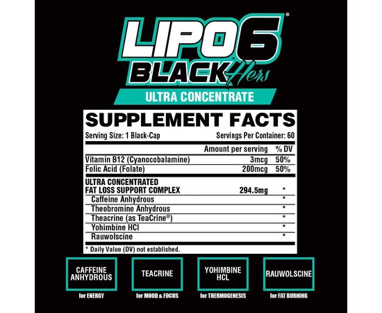 Nutrex Lipo-6 Black Hers Ultra Concentrate 60 caps, image , зображення 4
