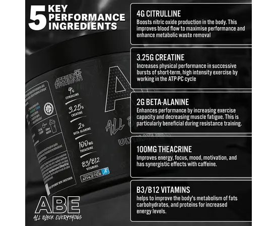Applied Nutrition ABE - All Black Everything 375 g, Фасовка: 375 g, Вкусы: Baddy Berry / Бадди Берри (Ягода)Ягода, Applied Nutrition ABE - All Black Everything 375 g, Фасовка: 375 g, Вкусы: Baddy Berry / Бадди Берри (Ягода)Ягода , изображение 4 в интернет магазине Mega Mass