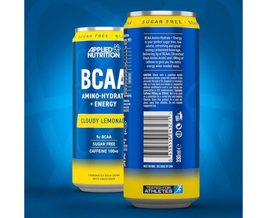Applied Nutrition BCAA Amino-Hydrate + Energy 330 ml, Фасовка: 330 ml, Смак: Cloudy Lemonade / Хмарний Лимонад , image , зображення 2