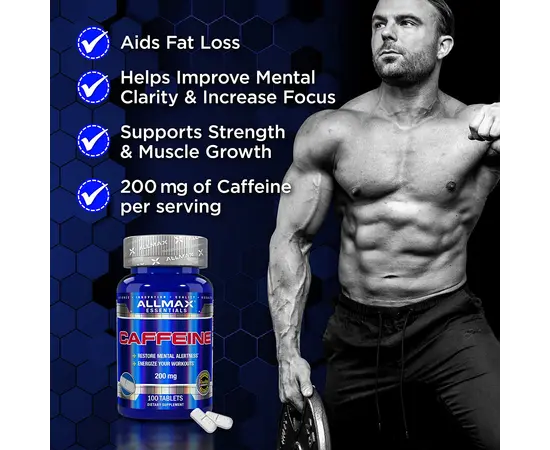 Allmax Caffeine 200 mg 100 tabs, Allmax Caffeine 200 mg 100 tabs , изображение 6 в интернет магазине Mega Mass
