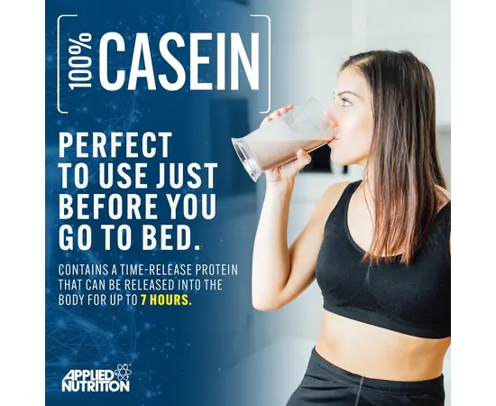 Applied Nutrition 100% Casein 1800 g, Фасування: 1800 g, Смак:  Strawberry Cream / Полуничний Крем, image , зображення 4