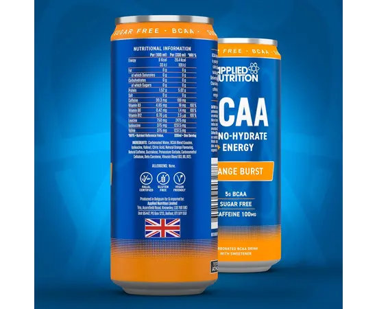Applied Nutrition BCAA Amino-Hydrate + Energy 330 ml, Фасовка: 330 ml, Вкусы: Orange Burst / Апельсиновый Взрыв, Applied Nutrition BCAA Amino-Hydrate + Energy 330 ml, Фасовка: 330 ml, Вкусы: Orange Burst / Апельсиновый Взрыв , изображение 3 в интернет магазине Mega Mass