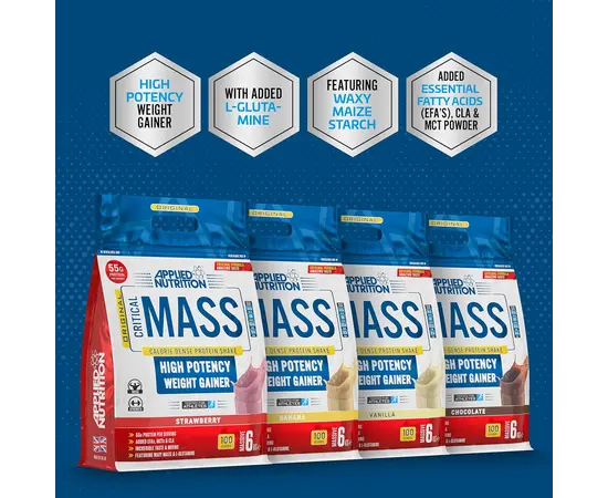 Applied Nutrition Critical Mass Original 6000 g, Фасовка: 6000 g, Вкусы:  Strawberry / Клубника, Applied Nutrition Critical Mass Original 6000 g, Фасовка: 6000 g, Вкусы:  Strawberry / Клубника , изображение 4 в интернет магазине Mega Mass