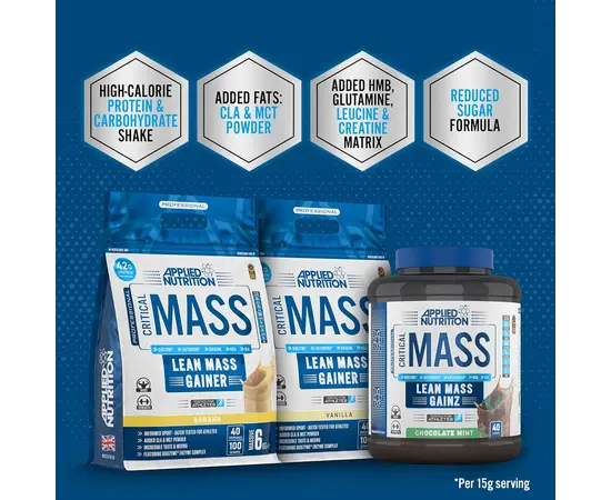 Applied Nutrition Critical Mass Professional 2400 g, Фасовка: 2400 g, Вкусы: Vanilla / Ваниль, Applied Nutrition Critical Mass Professional 2400 g, Фасовка: 2400 g, Вкусы: Vanilla / Ваниль , изображение 6 в интернет магазине Mega Mass