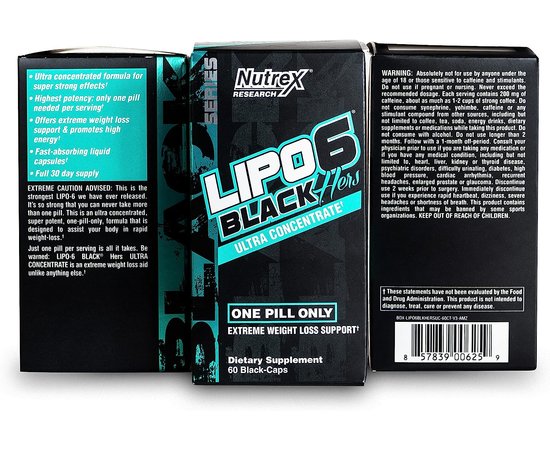 Nutrex Lipo-6 Black Hers Ultra Concentrate 60 caps, image , зображення 2