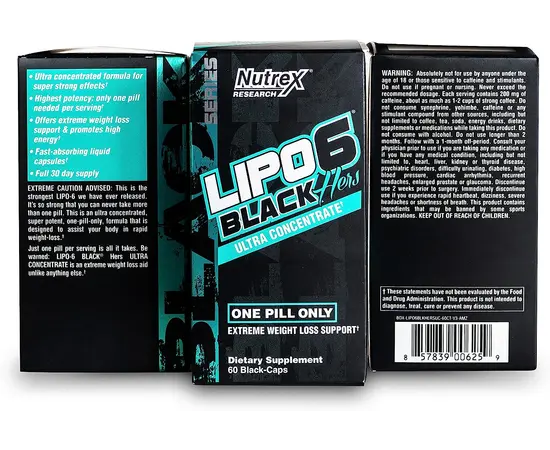 Nutrex Lipo-6 Black Hers Ultra Concentrate 60 caps, image , зображення 2