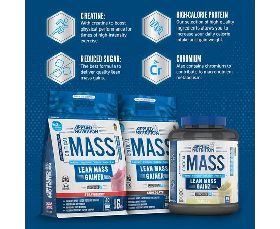 Applied Nutrition Critical Mass Professional 2400 g, Фасовка: 2400 g, Вкусы: Vanilla / Ваниль, Applied Nutrition Critical Mass Professional 2400 g, Фасовка: 2400 g, Вкусы: Vanilla / Ваниль , изображение 4 в интернет магазине Mega Mass