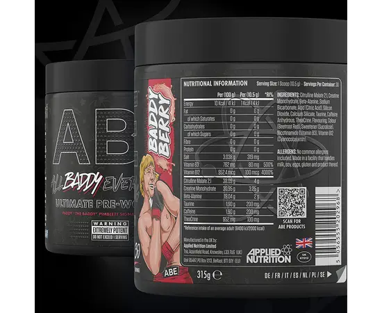 Applied Nutrition ABE - All Black Everything 375 g, Фасовка: 375 g, Вкусы: Baddy Berry / Бадди Берри (Ягода)Ягода, Applied Nutrition ABE - All Black Everything 375 g, Фасовка: 375 g, Вкусы: Baddy Berry / Бадди Берри (Ягода)Ягода , изображение 2 в интернет магазине Mega Mass