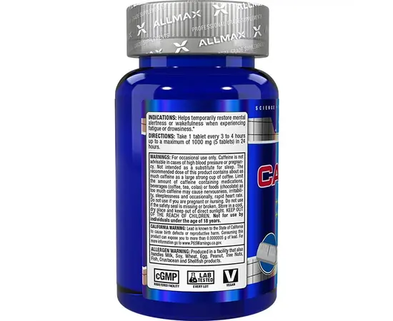 Allmax Caffeine 200 mg 100 tabs, Allmax Caffeine 200 mg 100 tabs , изображение 2 в интернет магазине Mega Mass