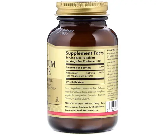 Solgar Magnesium Citrate 60 tabs, Фасовка: 60 tabs, Solgar Magnesium Citrate 60 tabs, Фасовка: 60 tabs , изображение 2 в интернет магазине Mega Mass