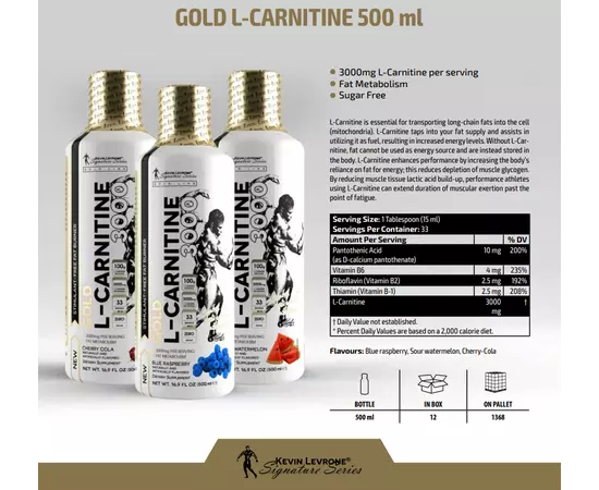 Kevin Levrone Gold L-Carnitine 3000 500 ml, Фасування: 500 ml, Смак: Watermelon / Кавун, image , зображення 2