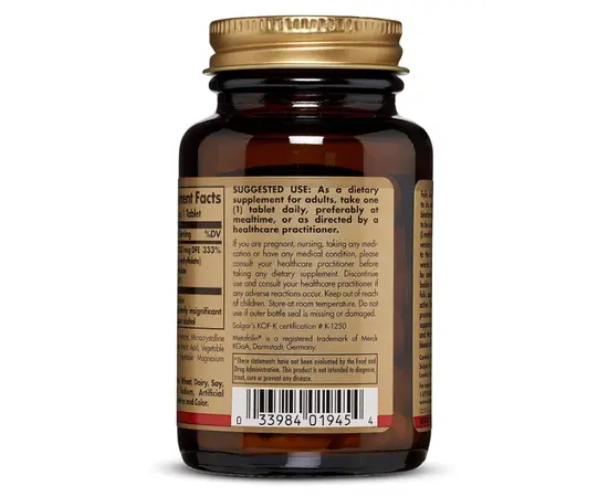 Solgar Folate 1,333 mcg DFE (800 mcg folate acid) 100 tabs, image , зображення 3