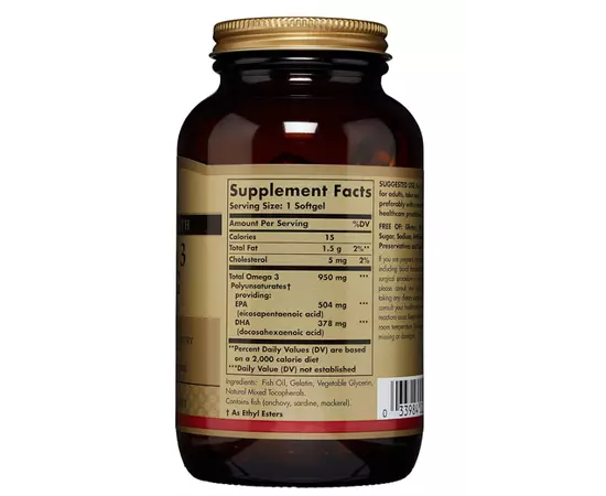 Solgar Omega 3 950 mg 100 softgels, Solgar Omega 3 950 mg 100 softgels , изображение 4 в интернет магазине Mega Mass