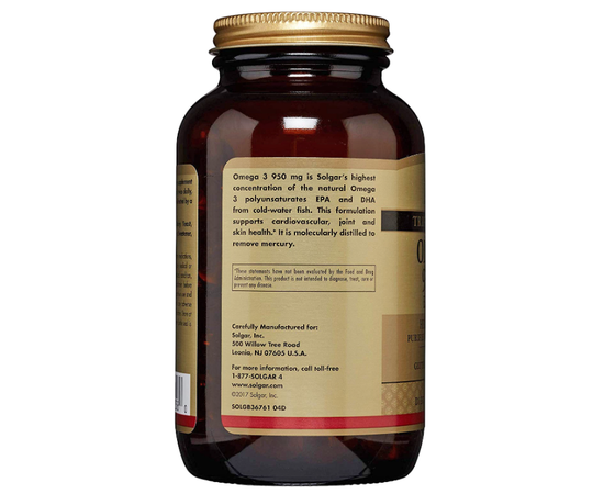 Solgar Omega 3 950 mg 100 softgels, image , зображення 2