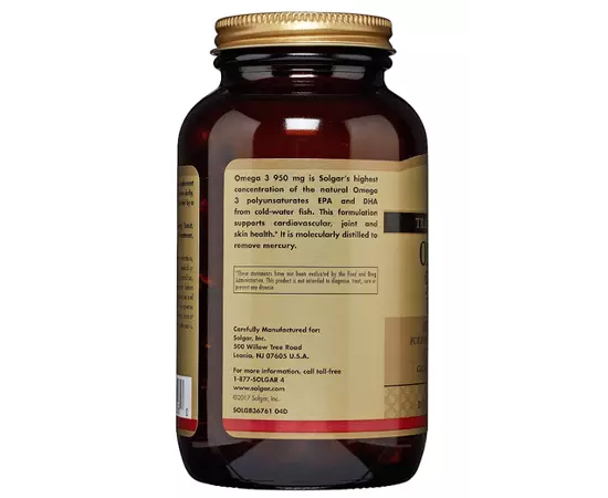 Solgar Omega 3 950 mg 100 softgels, Solgar Omega 3 950 mg 100 softgels , изображение 2 в интернет магазине Mega Mass