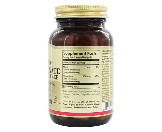 Solgar Chromium Polynicotinate 200 mcg 100 caps, Solgar Chromium Polynicotinate 200 mcg 100 caps , изображение 2 в интернет магазине Mega Mass