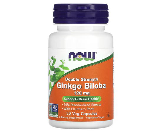 NOW Ginkgo Biloba 120 mg 50 caps, Фасовка: 50 caps, image 
