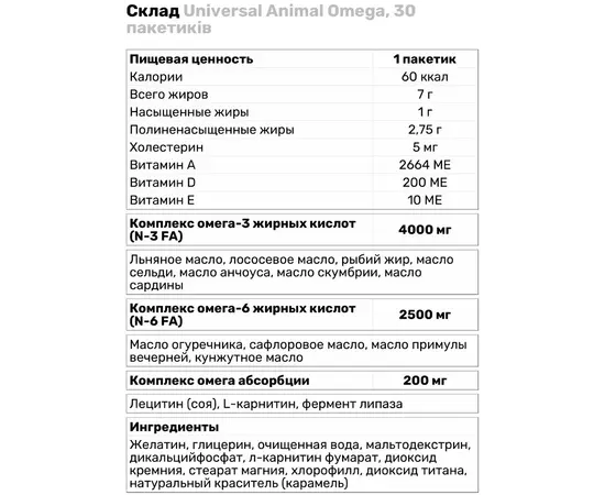 Universal Animal Omega 30 packs, image , зображення 6