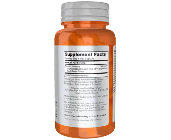 NOW Tribulus 500 100 caps, Концентрація: 500 mg, image , зображення 2
