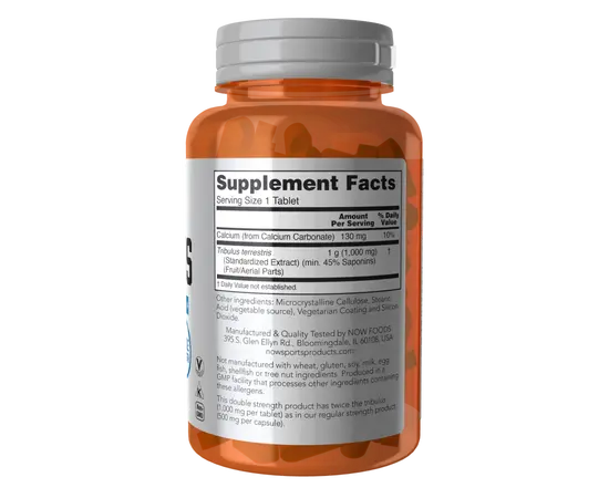 NOW Tribulus 1000 90 tabs, Концентрація: 1000 mg, image , зображення 2