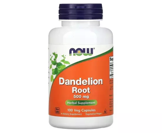 NOW Dandelion Root 500 mg 100 caps, image 