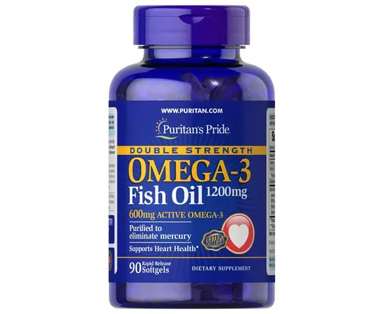 Puritan's Pride Omega-3 Fish Oil (Double Strength) 1200 mg 90 softgel, Puritan's Pride Omega-3 Fish Oil (Double Strength) 1200 mg 90 softgel  в интернет магазине Mega Mass