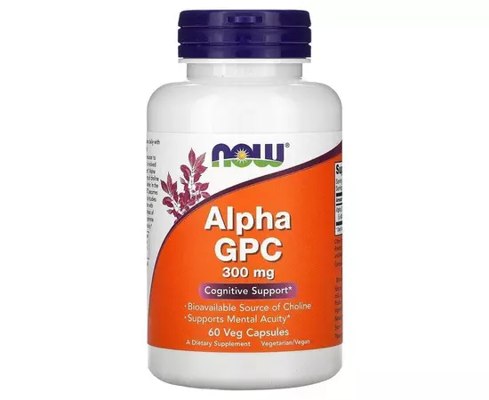 NOW Alpha GPC 300 mg 60 caps, image 