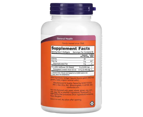 NOW CLA 800 mg 90 softgels, image , зображення 2