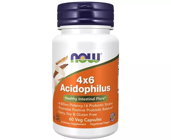 NOW 4X6 Acidophilus 60 caps, image 