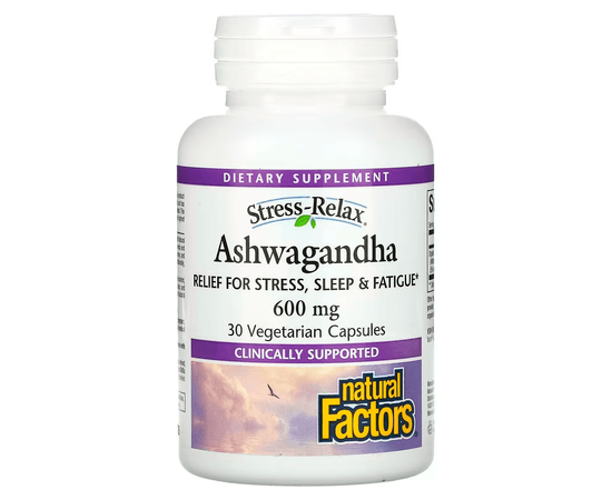 Natural Factors Ashwagandha 600 mg 30 caps, Natural Factors Ashwagandha 600 mg 30 caps  в интернет магазине Mega Mass