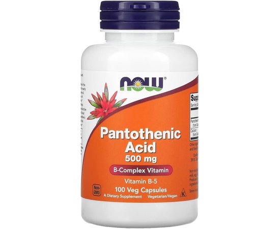 NOW Pantothenic Acid 500 mg 100 Veg Capsules, NOW Pantothenic Acid 500 mg 100 Veg Capsules  в интернет магазине Mega Mass
