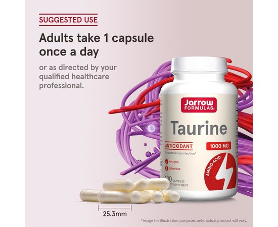 Jarrow Taurine 1000 mg 100 caps, image , зображення 5