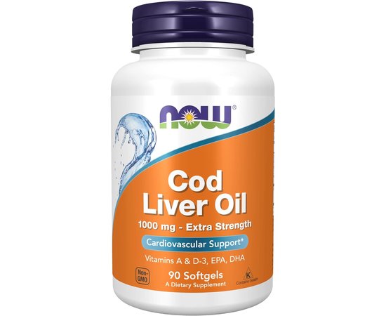 NOW Cod Liver Oil 1000 mg 90 softgels, image 