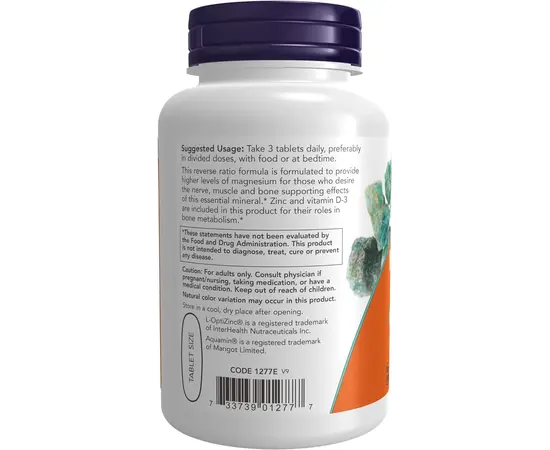 NOW Magnesium & Calcium 100 tabs, Фасування: 100 tabs, image , зображення 3