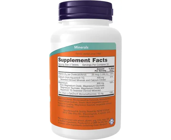 NOW Magnesium & Calcium 100 tabs, Фасування: 100 tabs, image , зображення 2