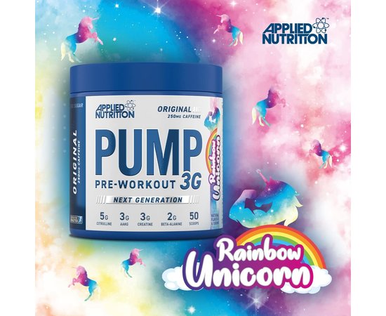 Applied Nutrition Pump Pre - Workout 3G Original 375 g, Фасовка: 375 g, Смак: Rainbow Unicorn / Веселковий Єдиноріг, image , зображення 2