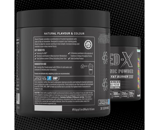 Applied Nutrition Shred - X Extreme Thermogenic 300 g, Фасовка: 300 g, Смак: Sour Gummy Bear / Кислий Мармеладний Ведмедик, image , зображення 4