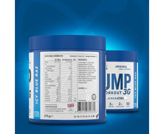 Applied Nutrition Pump Pre - Workout 3G Original 375 g, Фасовка: 375 g, Вкусы: Icy Blue Raz / Ледяная Голубая Малина, Applied Nutrition Pump Pre - Workout 3G Original 375 g, Фасовка: 375 g, Вкусы: Icy Blue Raz / Ледяная Голубая Малина , изображение 5 в интернет магазине Mega Mass