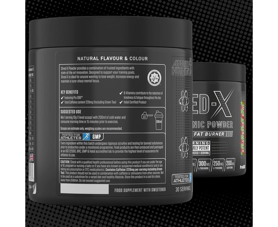 Applied Nutrition Shred - X Extreme Thermogenic 300 g, Фасовка: 300 g, Смак: Strawberry Kiwi / Полуниця Ківі, image , зображення 4