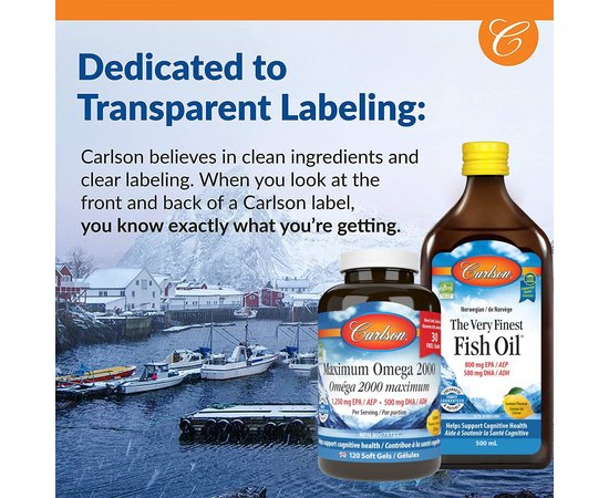 Carlson Fish Oil 1600 mg 200 ml Orange, image , зображення 3
