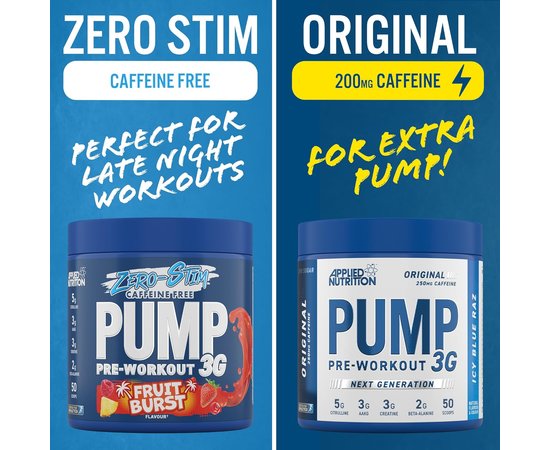 Applied Nutrition Pump Pre - Workout 3G Zero Stim 375 g, Фасовка: 375 g, Смак: Fruit Burst / Фруктовий Вибух, image , зображення 4