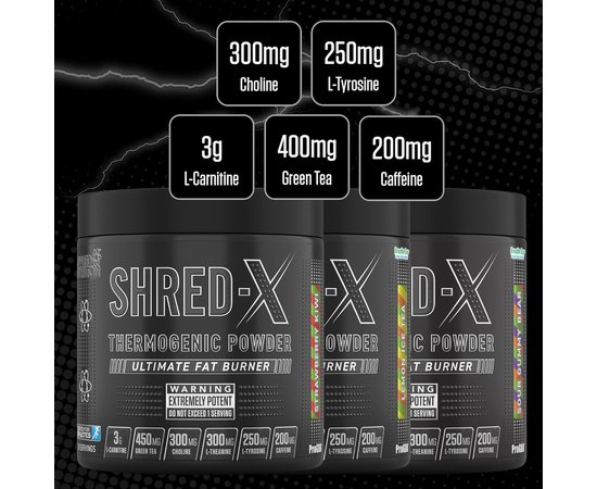Applied Nutrition Shred - X Extreme Thermogenic 300 g, Фасовка: 300 g, Смак: Strawberry Kiwi / Полуниця Ківі, image , зображення 3